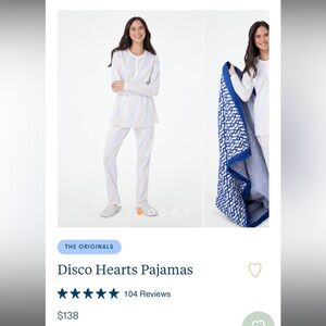 Roller Rabbit Disco Hearts Pajamas - White and Blue